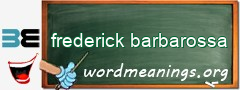 WordMeaning blackboard for frederick barbarossa